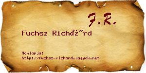 Fuchsz Richárd névjegykártya